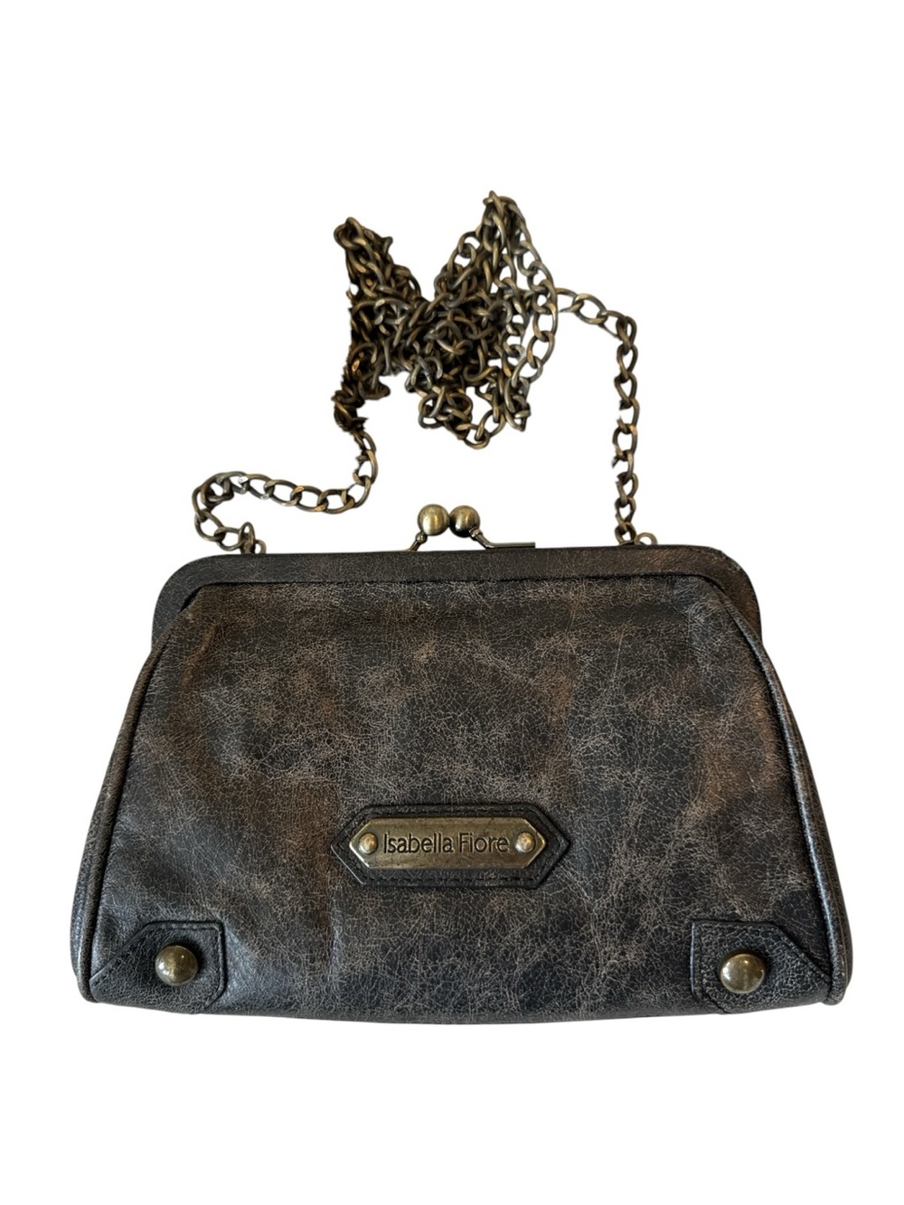 Isabella Fiore Vintage Y2K Skull and Roses Leather‎ Crossbody Bag - Picture 4 of 5